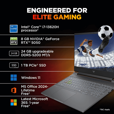 HP Victus 15 15-FA2309TX Gaming Laptop (Intel Core i7-13620H/24 GB/1 TB SSD/8 GB-NVIDIA GeForce RTX-5050/Windows 11 Home/MS Office Home 2024 + 1 year M365 Basic/Full HD), 39.62 cm - 15.6 inch, Mica Silver-3