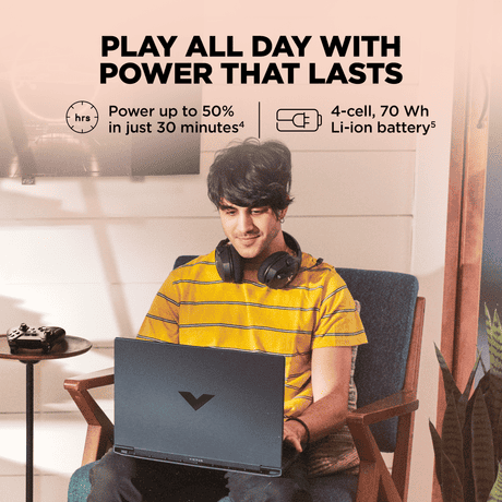 HP Victus 15 15-FA2309TX Gaming Laptop (Intel Core i7-13620H/24 GB/1 TB SSD/8 GB-NVIDIA GeForce RTX-5050/Windows 11 Home/MS Office Home 2024 + 1 year M365 Basic/Full HD), 39.62 cm - 15.6 inch, Mica Silver-7
