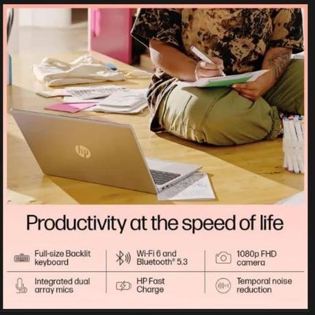 HP 15-FD1299TU Standard Laptop (Intel Core 3 100U/8 GB DDR4/512 GB PCIe NVMe M.2 SSD/Intel Graphics/Windows 11/Microsoft Office Home 2024 India + 1yr M365 Basic/FHD), 39.62 cm (15.6 inch) Diagonal, Natural Silver-3
