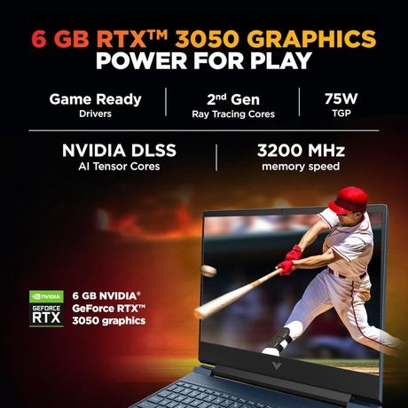 HP Victus 15 15-fa2197TX Gaming Laptop (Intel Core i5-13420H/16 GB/512 GB SSD/6 GB-NVIDIA GeForce RTX 3050/Windows 11 Home/MS Office Home 2024/Full HD), 39.62 cm - 15.6 inch, Performance Blue, Chrome Logo-2