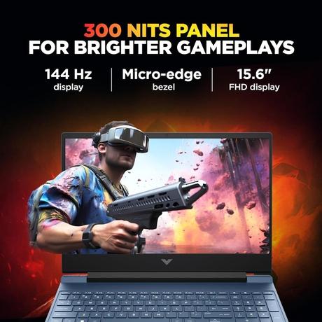 HP Victus 15 15-fb3125AX Gaming Laptop (AMD Ryzen 7 7445HS/16 GB/512 GB SSD/6 GB-NVIDIA GeForce RTX 3050/Windows 11 Home/MS Office Home 2024, 1 year Microsoft 365 Basic/Full HD), 39.62 cm - 15.6 inch, Performance Blue, Chrome Logo-6
