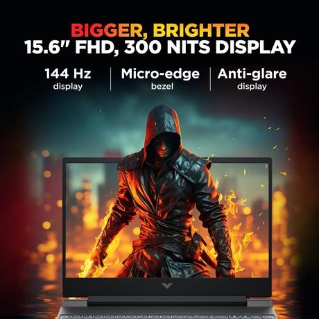 HP Victus 15 FA2316TX Gaming Laptop (Intel Core i5-14450HX/24 GB/512 GB SSD/6 GB-NVIDIA GeForce RTX 3050/Windows 11 Home/MS Office Home 2024/IPS FHD), 39.6 cm, Mica Silver, Black Chrome Logo-4