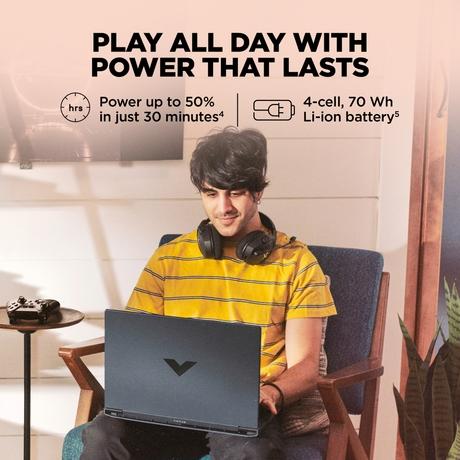 HP Victus 15 FA2316TX Gaming Laptop (Intel Core i5-14450HX/24 GB/512 GB SSD/6 GB-NVIDIA GeForce RTX 3050/Windows 11 Home/MS Office Home 2024/IPS FHD), 39.6 cm, Mica Silver, Black Chrome Logo-7