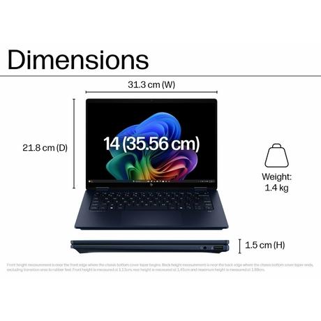 HP OmniBook X FlipNGAI 14-FM0100TU Standard Laptop (Intel Ultra 7-256V (SC) 47 NPU TOPs/16 GB /1 TB SSD/Intel Arc Graphics/Next Gen Windows/Microsoft Office 2021 Home & Student/OLED), 35.6 cm - 14 inch, Blue-17
