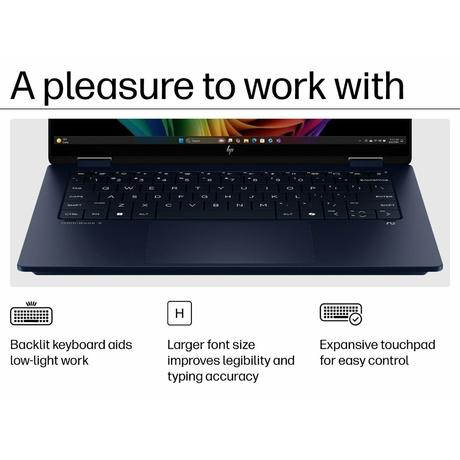 HP OmniBook X FlipNGAI 14-FM0100TU Standard Laptop (Intel Ultra 7-256V (SC) 47 NPU TOPs/16 GB /1 TB SSD/Intel Arc Graphics/Next Gen Windows/Microsoft Office 2021 Home & Student/OLED), 35.6 cm - 14 inch, Blue-3