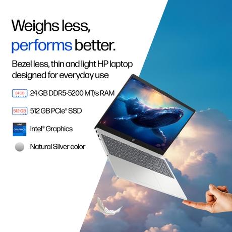 HP 15 15-FD0901TU Standard Laptop (Intel Core 5-120U/24 GB/512 GB SSD/Intel Iris Xe Graphics/Windows 11 Home/MS Office Home 2024/Full HD), 39.6 cm - 15.6 inch, Natural Silver-2