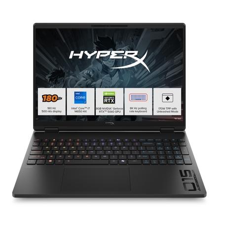 HP Omen 15 HyperX 15-GA0005TX Gaming Laptop (14th Gen Intel Core i7-14650HX/24 GB/1 TB SSD/8 GB-NVIDIA GeForce RTX 5060/Windows 11 Home/MS Office Home 2024/2.5K), 38.9 cm - 15.3 inch, Shadow Black, Black Chrome Logo-0