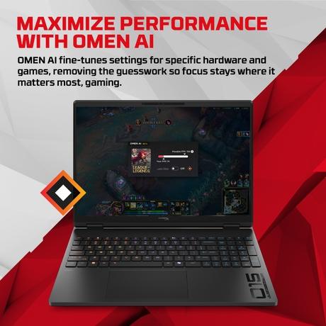 HP Omen 15 HyperX 15-GA0028TX Gaming Laptop (14th Gen Intel Core i7-14650HX/24 GB/1 TB SSD/8 GB-NVIDIA GeForce RTX 5050/Windows 11 Home/MS Office Home 2024/2.5K), 38.9 cm - 15.3 inch, Shadow Black, Black Chrome Logo-10