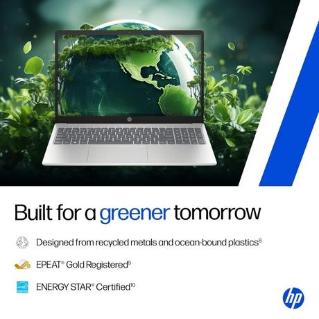 HP 15 AI Laptop, Intel Core Ultra 5 125H, 24GB DDR5 RAM, 1TB SSD, up to 11 TOPS NPU, 39.6 cm - 15.6 inch FHD IPS 300nits, Touchscreen, Backlit Keyboard, Windows 11, MS Office 2024, Natural Silver, 15-fd1458TU-12