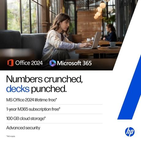 HP 15 AI Laptop, Intel Core Ultra 5 125H, 24GB DDR5 RAM, 1TB SSD, up to 11 TOPS NPU, 39.6 cm - 15.6 inch FHD IPS 300nits, Touchscreen, Backlit Keyboard, Windows 11, MS Office 2024, Natural Silver, 15-fd1458TU-7
