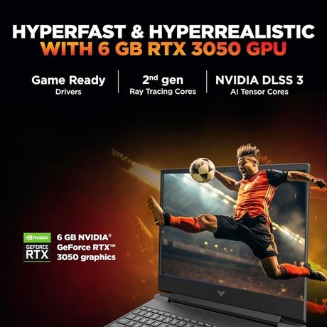 HP Victus 15 15-fa2654TX Gaming Laptop (Intel Core i5-13450HX/16 GB/512 GB SSD/6 GB-NVIDIA GeForce RTX 3050/Windows 11 Home/MS Office Home 2024, 1 year Microsoft 365 Basic/Full HD), 39.6 cm - 15.6 inch, Performance Blue, Chrome Logo-3