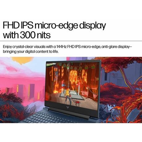 HP Victus 15-fa2508TX Gaming Laptop (Intel Core 5 210H/24 GB/512 GB SSD/6 GB-NVIDIA GeForce RTX 4050/Windows 11 Home/MS Office Home 2024/Full HD), 39.6 cm - 15.6 inch, Performance Blue, Chrome Logo-3