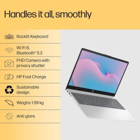 HP 15-fc0837AU Standard Laptop (AMD Ryzen 7 7730U/16 GB/512 GB SSD/AMD Radeon Graphics/Windows 11 Home/MS Office Home 2024/Full HD), 39.6 cm - 15.6 inch, Natural Silver-2