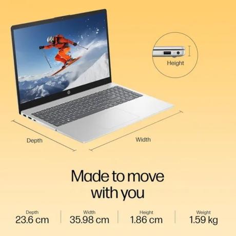 HP 15-fc0837AU Standard Laptop (AMD Ryzen 7 7730U/16 GB/512 GB SSD/AMD Radeon Graphics/Windows 11 Home/MS Office Home 2024/Full HD), 39.6 cm - 15.6 inch, Natural Silver-7