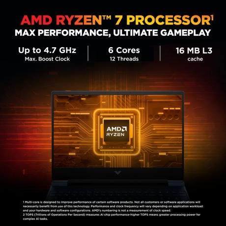 HP Victus 15 15-FB3364AX Gaming Laptop (AMD Ryzen 7 7445HS/12 GB/512 GB SSD/6 GB-NVIDIA GeForce RTX 3050/Windows 11 Home//Full HD), 39.6 cm - 15.6 inch,-1
