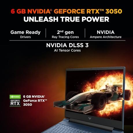 HP Victus 15 15-FB3364AX Gaming Laptop (AMD Ryzen 7 7445HS/12 GB/512 GB SSD/6 GB-NVIDIA GeForce RTX 3050/Windows 11 Home//Full HD), 39.6 cm - 15.6 inch,-2