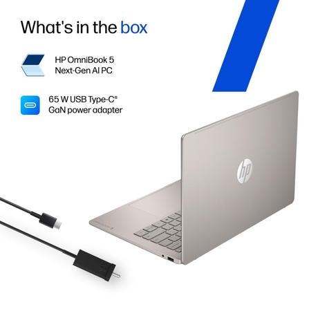 HP Omnibook 5 14-hh0099TU Next Gen AI Laptop (Intel Core Ultra 5 Processor/16 GB/512 TB SSD/Intel Graphic/Windows 11 Home/MS Office Home 2024/OLED), 35.6 cm - 14 inch, Sahara Silver Aluminum-12