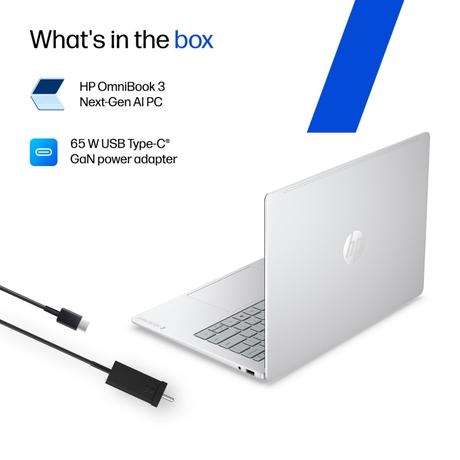HP Omni Book 3 14-ht0047TU Standard Laptop (Intel Core Ultra 7 255U/16 GB/512 GB SSD/Intel Graphics/Windows 11 Home/MS Office Home 2024/OLED), 35.6 cm - 14 inch, Glacier Silver Aluminum Cover And Base-11
