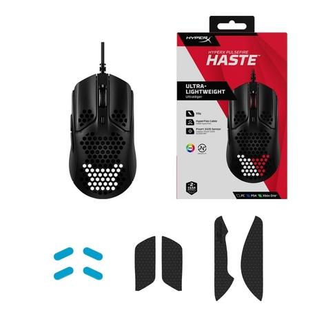 HyperX Pulsefire Haste USB Ultra Lightweight, 59g, Hex Design, Honeycomb Shell, Hyperflex Cable, Up to 16000 DPI, 6 Programmable Buttons Gaming Mouse - Black (4P5P9AA)-8