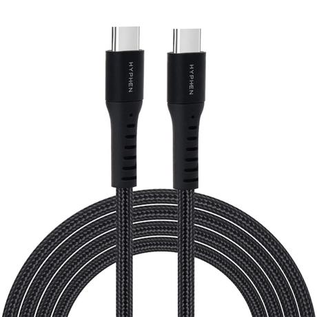 Hyphen 120 cm (1.2 m) 65 W Type-C to Type-C PD Cable Black-0