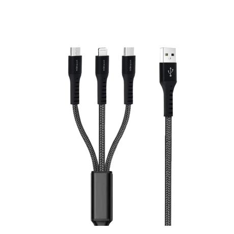 Hyphen 120 cm (1.2 m) 3-in-1 (Lightnig+ Type-C+Micro) Cable, Black-1