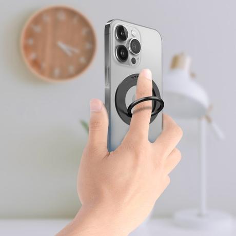 Hyphen Magnetic Phone Ring Holder Stand, Black-12