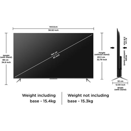 iFFALCON 164 cm (65 inches) 4K Ultra HD Smart QLED Google TV, iFF65Q73, Black-5