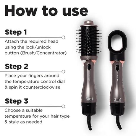 Ikonic 3-in-1 Express Hair Styler, Grey-4
