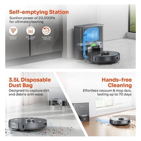 ILIFE T20s Pro Advanced Self-Emptying Robotic Vacuum Cleaner-1