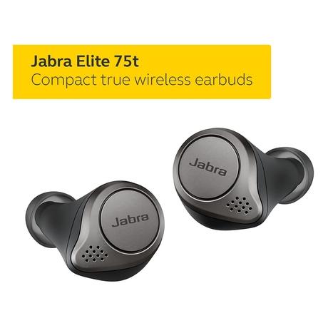 Jabra 完全ワイヤレスイヤホン Elite 75t チタニウムブラック Buy Jabra Elite 75t Wireless Earbud with Passive noise