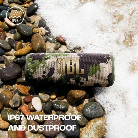 JBL Flip 6 Wireless Portable Bluetooth Speaker with JBL Pro Sound, Upto 12 Hours Playtime, IP67 Water & Dustproof, PartyBoost & Personalization by JBP App (Without Mic), Squad-7