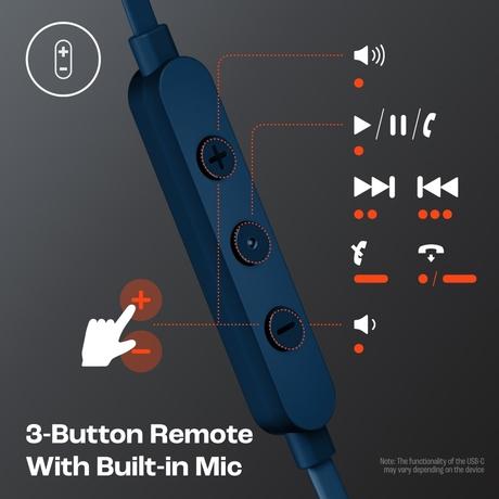 JBL Tune 310 Wired in-Ear Type C Headphones, Hi-Res Audio with Digital-to-Analog Converter, 3-Button EQ Preset Remote with Microphone, Tangle-Free Flat Cable, Compatible with USB-C Devices, Blue-6