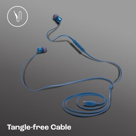 JBL Tune 310 Wired in-Ear Type C Headphones, Hi-Res Audio with Digital-to-Analog Converter, 3-Button EQ Preset Remote with Microphone, Tangle-Free Flat Cable, Compatible with USB-C Devices, Blue-7