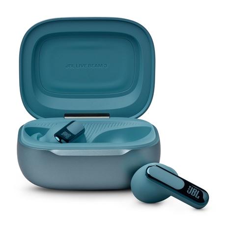 JBL New Launch Live Beam 3, Hi-Res Audio True ANC TWS, Smart Case with Touch Display, 48 H Playtime, Wireless Charging, 6 Mic, Multipoint connection, IP55 proof, Headphones App, Personi-Fi 3.0, Blue-2