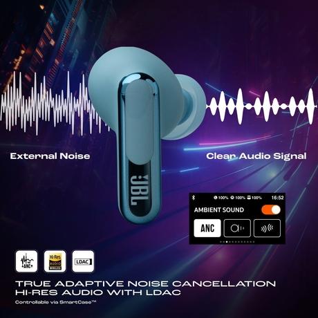 JBL New Launch Live Beam 3, Hi-Res Audio True ANC TWS, Smart Case with Touch Display, 48 H Playtime, Wireless Charging, 6 Mic, Multipoint connection, IP55 proof, Headphones App, Personi-Fi 3.0, Blue-15