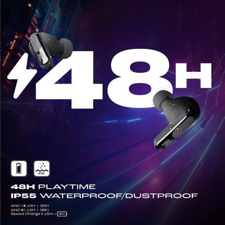 JBL New Launch Live Beam 3, Hi-Res Audio True ANC TWS, Smart Case with Touch Display, 48 H Playtime, Wireless Charging, 6 Mic, Multipoint connection, IP55 proof, Headphones App, Personi-Fi 3.0, Black-16