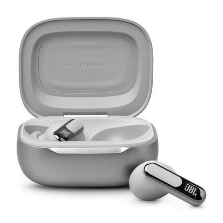 JBL New Launch Live Beam 3, Hi-Res Audio True ANC TWS, Smart Case with Touch Display, 48 H Playtime, Wireless Charging, 6 Mic, Multipoint connection, IP55 proof, Headphones App, Personi-Fi 3.0, Silver-2