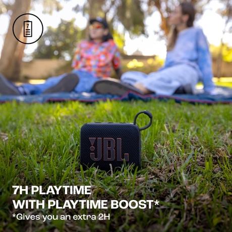 JBL Go 4, Wireless Ultra Portable Bluetooth Speaker, Pro Sound, Vibrant Colors , Water & Dust Proof, Type C (Without Mic.), Black-7