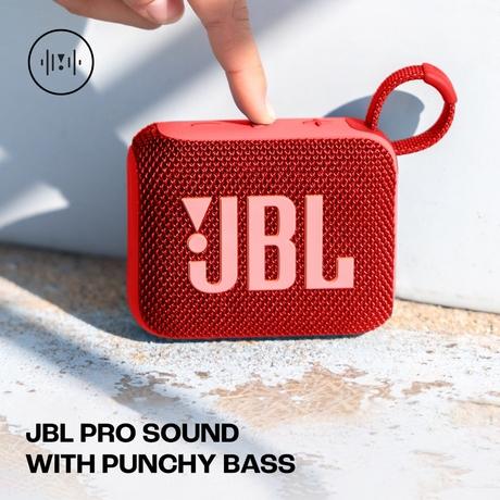 JBL Go 4, Wireless Ultra Portable Bluetooth Speaker, Pro Sound, Vibrant Colors , Water & Dust Proof, Type C (Without Mic.), Red-2