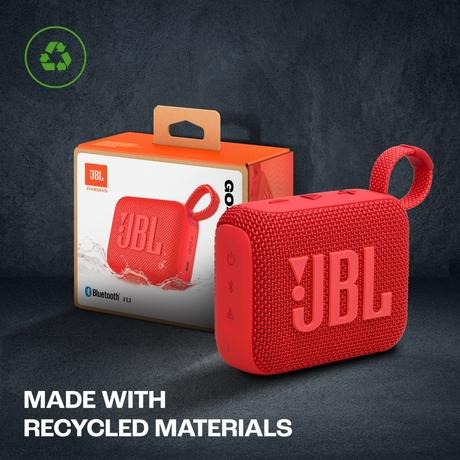 JBL Go 4, Wireless Ultra Portable Bluetooth Speaker, Pro Sound, Vibrant Colors , Water & Dust Proof, Type C (Without Mic.), Red-4