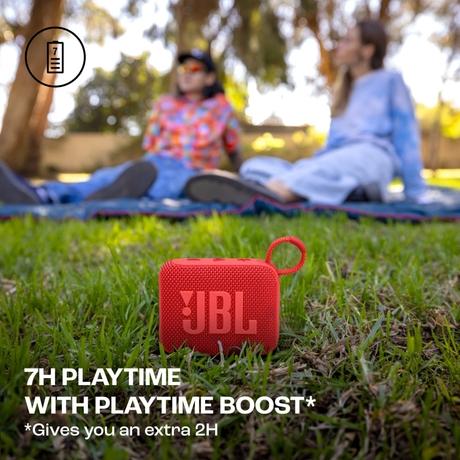 JBL Go 4, Wireless Ultra Portable Bluetooth Speaker, Pro Sound, Vibrant Colors , Water & Dust Proof, Type C (Without Mic.), Red-6