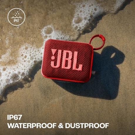 JBL Go 4, Wireless Ultra Portable Bluetooth Speaker, Pro Sound, Vibrant Colors , Water & Dust Proof, Type C (Without Mic.), Red-7