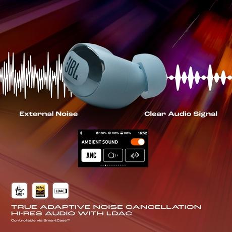JBL Live BUDS 3. True Wireless Noise Cancelling Earbuds, Hi Res Audio With JBL Signature Sound, 40 Hours Playtime, Multi Point Connection, IP 55 Waterproof and Dustproof, JBL Headphones App, Personifi 3.0 ( Blue)-3