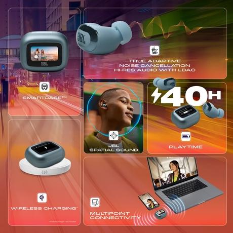 JBL Live BUDS 3. True Wireless Noise Cancelling Earbuds, Hi Res Audio With JBL Signature Sound, 40 Hours Playtime, Multi Point Connection, IP 55 Waterproof and Dustproof, JBL Headphones App, Personifi 3.0 ( Blue)-6