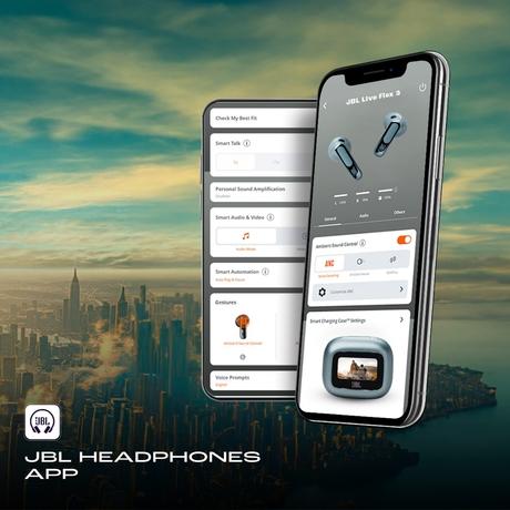 JBL Live FLEX 3. True Wireless Noise Cancelling Earbuds, Hi Res Audio With JBL Signature Sound, 50 Hours Playtime, Multi Point Connection, IP 55 Waterproof and Dustproof, JBL Headphones App, Personifi 3.0 (Blue)-2