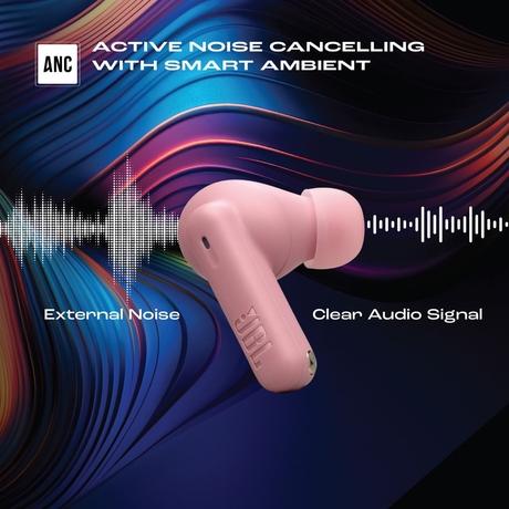 JBL New Launch Wave Beam 2 Ear Buds Wireless TWS Bluetooth v5.3 Earbuds with ANC, Smart Ambient, Extreme Bass & Relax Mode, Multi Connect, Speed Charge, Fast Pair, 40 H Playtime, 4 Mics, IP54 (Pink)-2