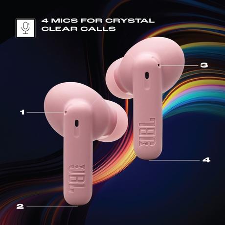 JBL New Launch Wave Beam 2 Ear Buds Wireless TWS Bluetooth v5.3 Earbuds with ANC, Smart Ambient, Extreme Bass & Relax Mode, Multi Connect, Speed Charge, Fast Pair, 40 H Playtime, 4 Mics, IP54 (Pink)-5