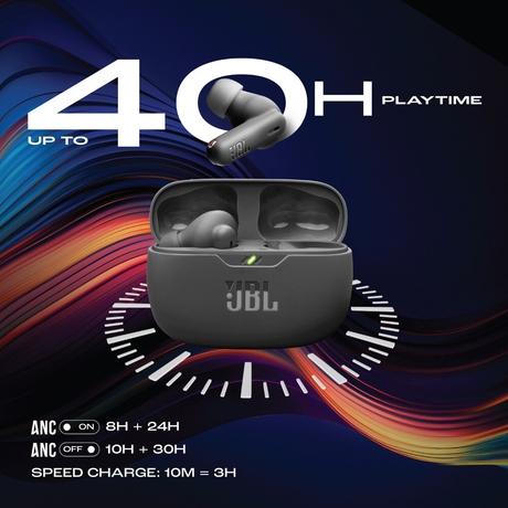 JBL New Launch Wave Beam 2 Ear Buds Wireless TWS Bluetooth v5.3 Earbuds with ANC, Smart Ambient, Extreme Bass & Relax Mode, Multi Connect, Speed Charge, Fast Pair, 40 H Playtime, 4 Mics, IP54 (Black)-5