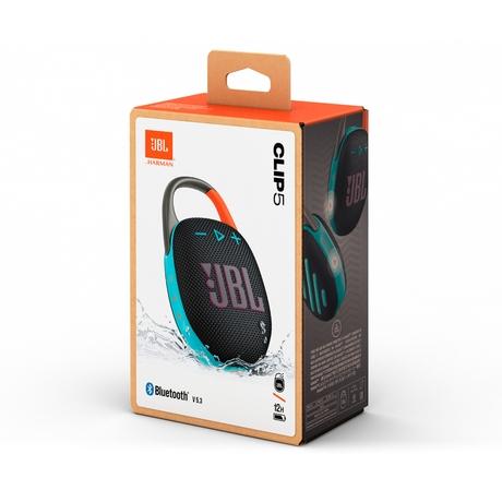 JBL Clip 5, Ultra Portable Waterproof Speaker, JBL Pro Sound, 12 Hours of Playtime, Waterproof Dustproof, Bluetooth v5.3, Multiconnection with Auracast, JBL Portable App (Black Orange)-6