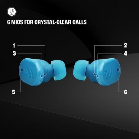 JBL Tune Buds 2 Ear Buds Wireless TWS Bluetooth v5.3 Earbuds with Adaptive NC, Smart Ambient, Extreme Bass & Relax Mode, Multi Connect, Personi-fi 3.0, Speed Charge, Fast Pair, 48 H Playtime, 6 Mics, IP54 (Turquoise Blue)-5
